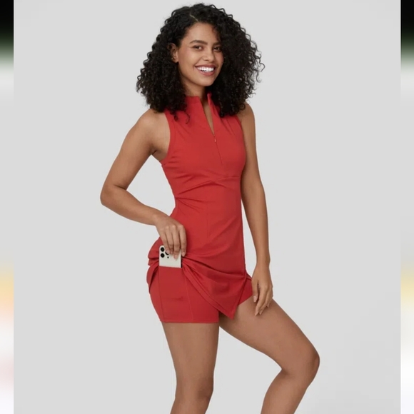 NWT $45 Halara Zipper Racerback Split Side Pocket 2-Piece Mini Dress Size S - Picture 7 of 12
